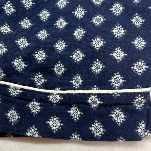 Liz Claiborne Cotton Navy w White Diamond Shapes Snowflake Straight Leg PJ 2X - Picture 5 of 5